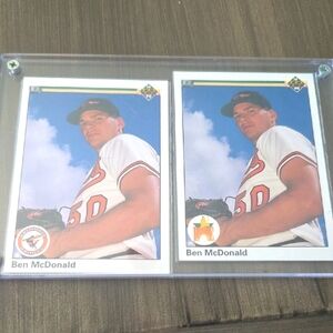 Ben McDonald Baseball Cards In Plastic Casing Two Cards In A Case